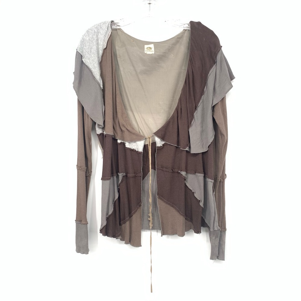 Tiny Anthropologie long sleeve patched blouse size medium